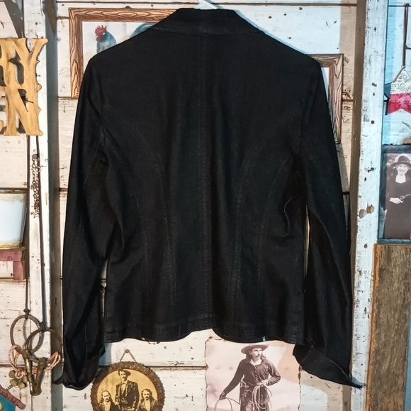 Nicole Miller fitted denim jacket sz 6 - Picture 2 of 3